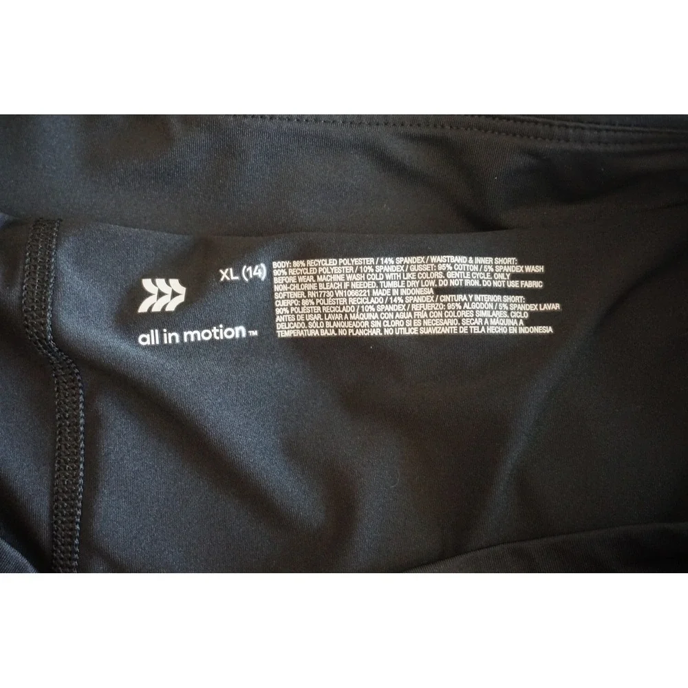 All in Motion Girls Black Pleated Athletic Skort XL 14 Active Tennis Golf Skirt